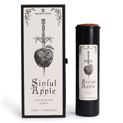 Vela de manzana pecaminosa (manzana y canela) de la antigua bruja