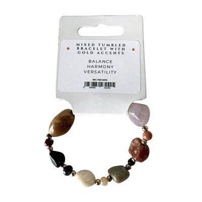 Bracelet mixte avec accents dorés