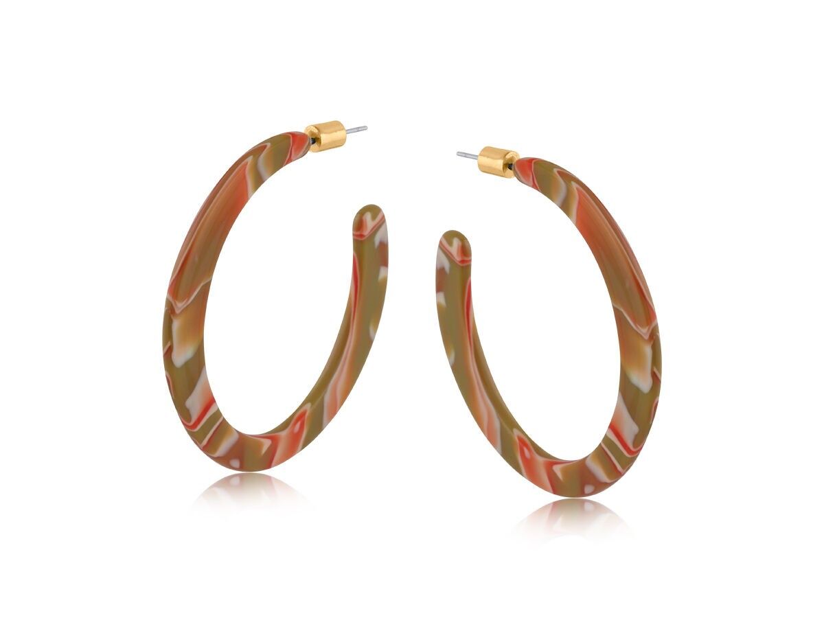 3321 OLEANDRE BOUCLES D'OREILLES CRÉOLES DÉCOUPÉES EN RÉSINE