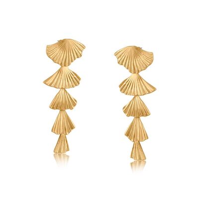 3313 FREYA BOUCLES D'OREILLES LONGUES À ÉTAGES EN FORME D'ÉVENTAIL