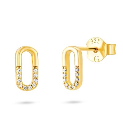Crystal Oval Stud Earrings