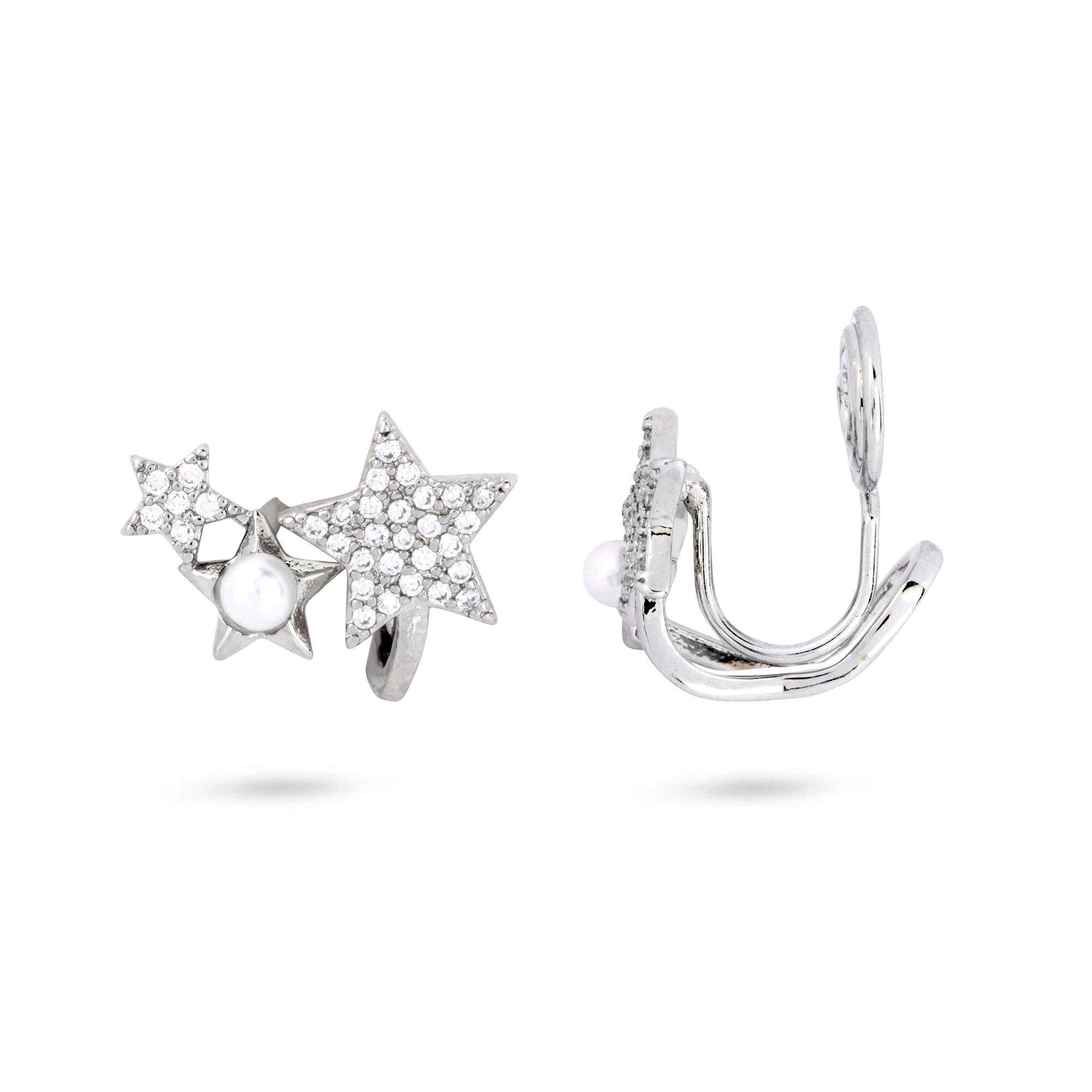 Orecchini a clip con tripla stella