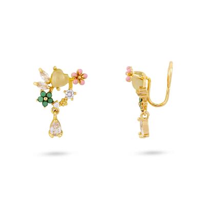 Wild Flower Drop Clip On Earrings