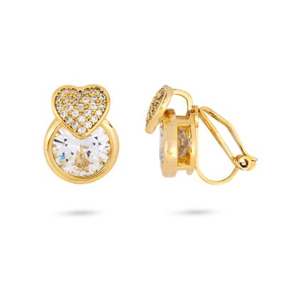 Boucles d'oreilles à clip en forme de cœur rembourré