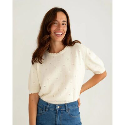 Maillot à manches courtes crème