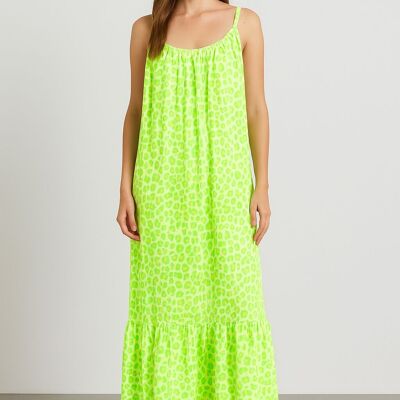 CHEESECLOTH LEOPARD PRINT SLIP DRESS
