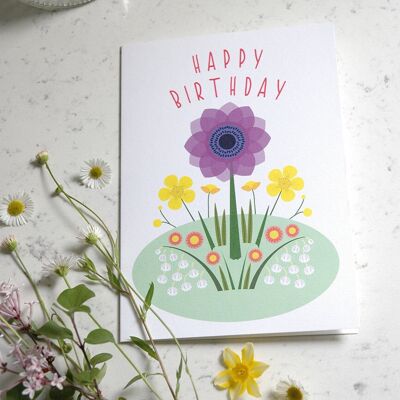 Carte moyenne - Bouquets d'anniversaire - Bouquet 4