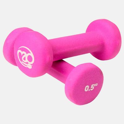 Yoga Mad Pair of 0.5Kg Neo Dumbbells Weights - Pink