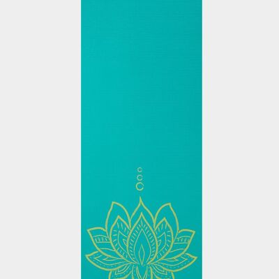 Tappetino yoga reversibile Premium Lotus Gaiam turchese 6 mm