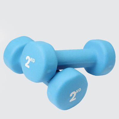 Yoga Mad Pair of 2Kg Neo Dumbbells - Blue