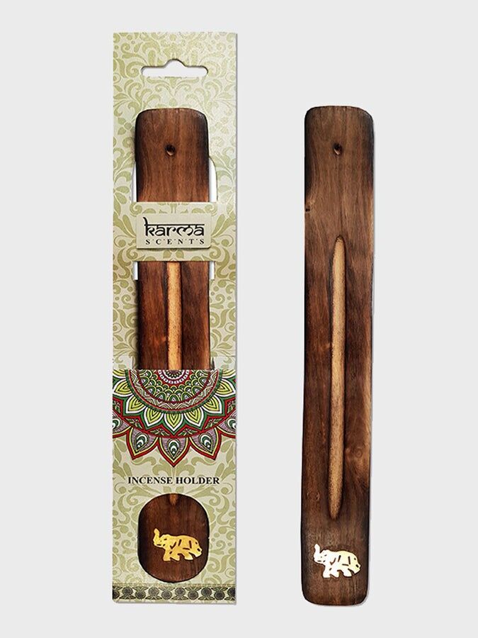 Namaste Karma Scents Portacenere in legno di mango con intarsi in ottone, elefante