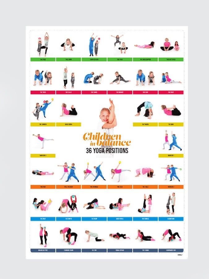 Chiball Bambini In Equilibrio Yoga Posa Posizione Poster