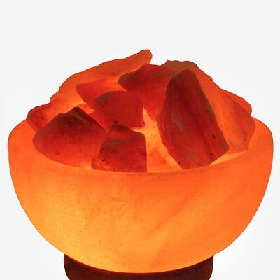 Yoga Studio Fire Bowl Lámpara de sal del Himalaya hecha a mano