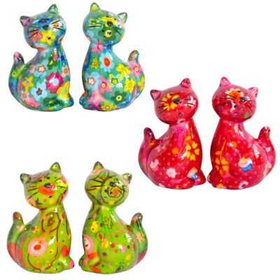 Ensemble salière et poivrière en céramique en forme de chat « Caramel » Pomme Pidou