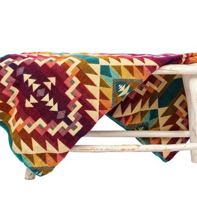 Couverture Alpaga Native Chimborazo 190 cm X 225 cm Rose