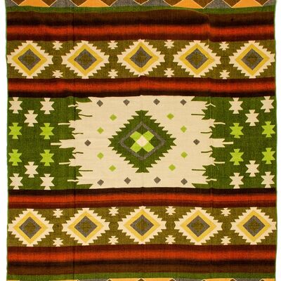 Alpaka einheimische Decke Quilotoa 190 cm x 225 cm Grün
