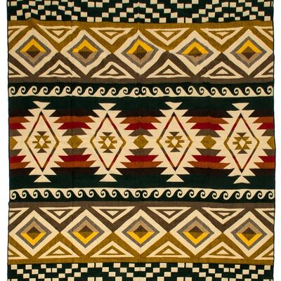 Alpaka einheimische Decke Cayambe 190 cm x 225 cm Grün