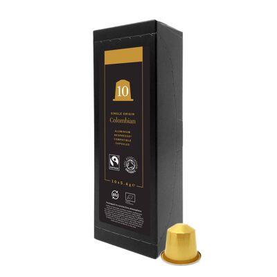 Cápsulas colombianas de aluminio de origen único compatibles con Nespresso® (5x10)