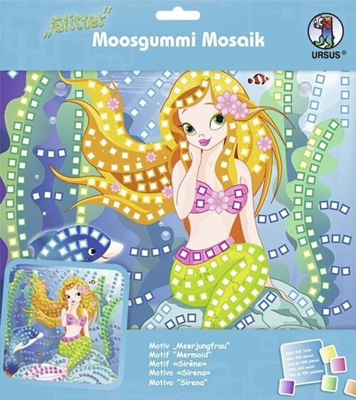 Moosgummi-Mosaik "Glitter Meerjungfrau"
