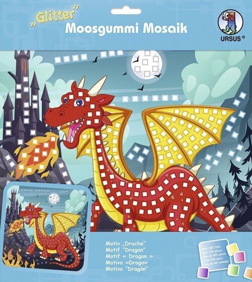 Moosgummi-Mosaik "Glitter Drache"