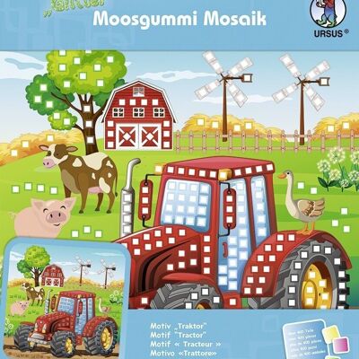 Moosgummi-Mosaik "Glitter Traktor"