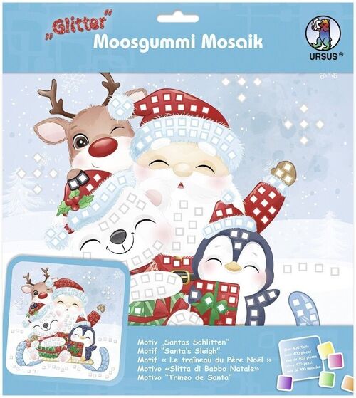 Moosgummi-Mosaik "Santas Schlitten"