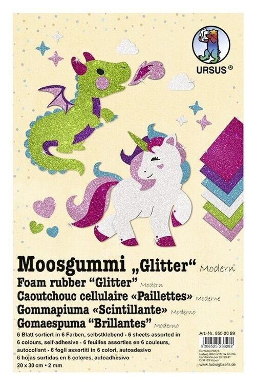 Moosgummi "Glitter Modern", 20 x 30 cm