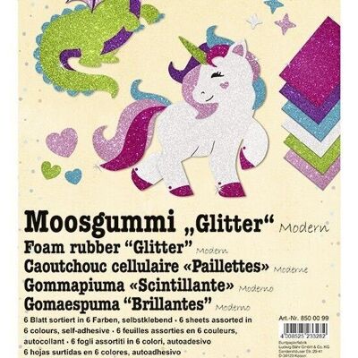 Moosgummi "Glitter Modern", 20 x 30 cm