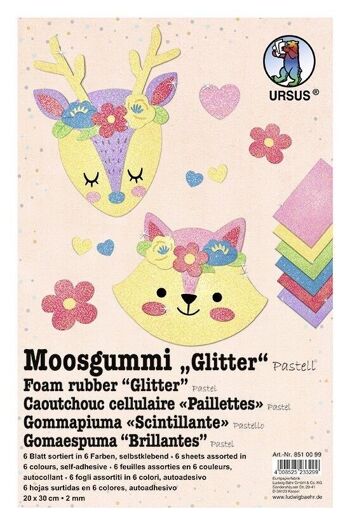 Caoutchouc mousse "Glitter Pastel", 20 x 30 cm 6