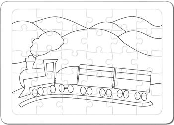 Puzzle à colorier "Chemin de fer" 4