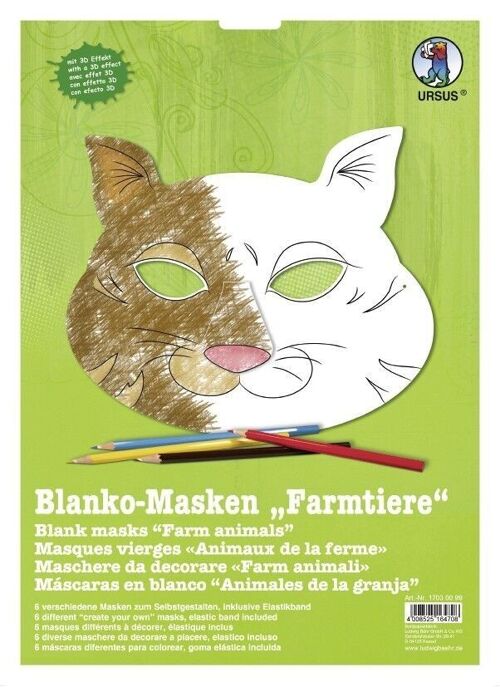 Blanko-Masken "Farmtiere"