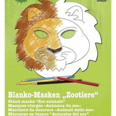 Masques vierges "Animaux du zoo"