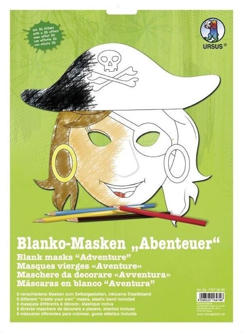 Blanko-Masken "Abenteuer"