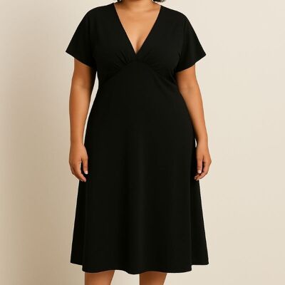 Fließendes V-Ausschnitt-Kleid – minimalistische Eleganz