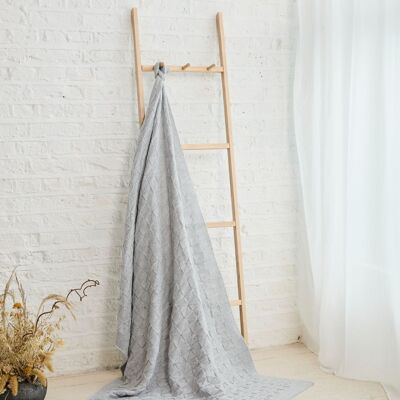 Rós Aran Box Supersoft Merino Throw - Grey