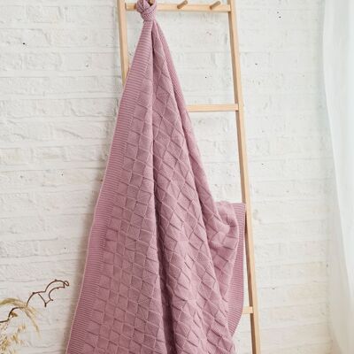 Manta de merino supersuave Rós Aran Box - Rosa
