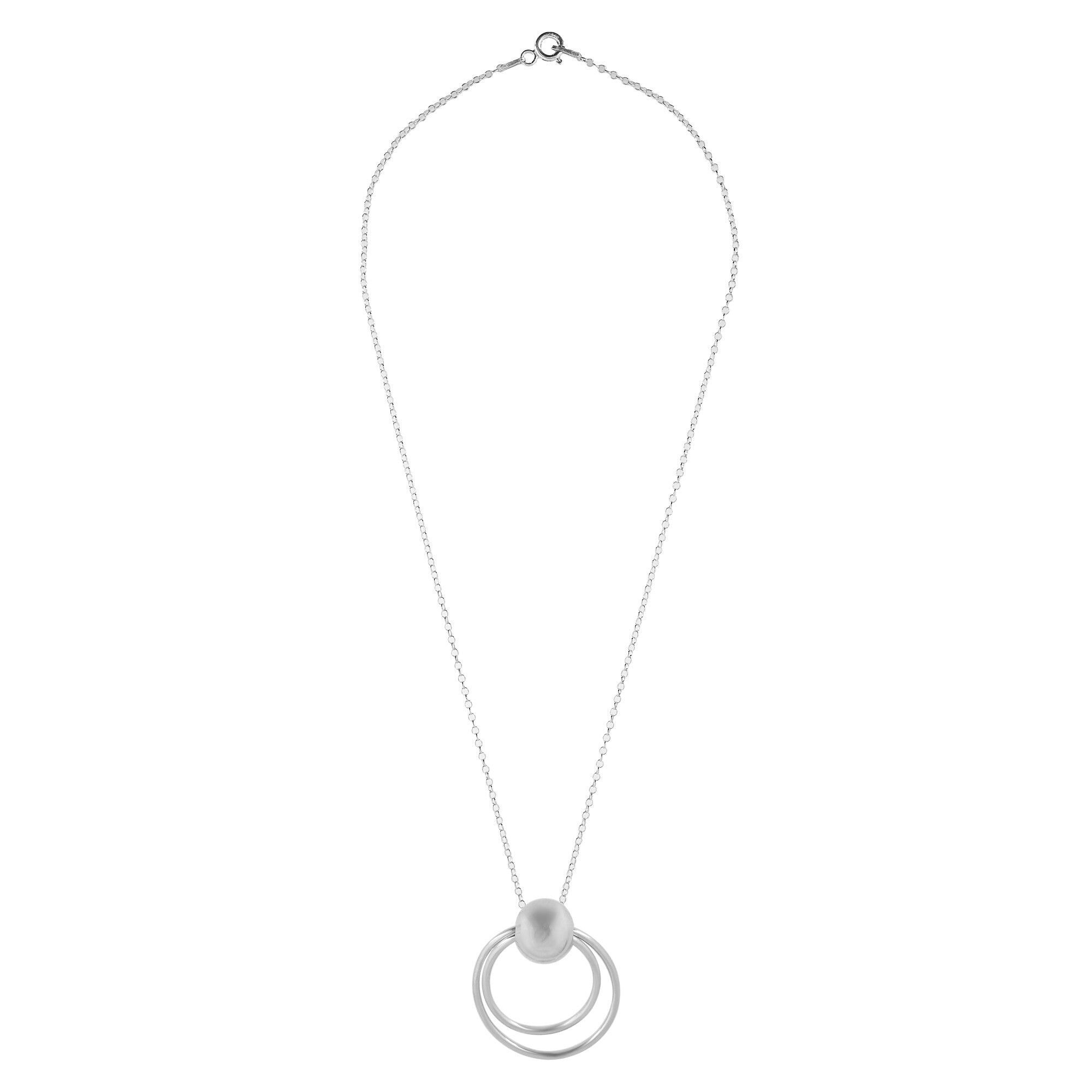 Silberner Choker-Anhänger „Single Silver“ umlaufendes Sterlingsilber, 40 cm