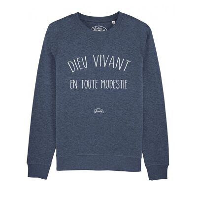 DIEU VIVANT - Sweat Bleu chiné