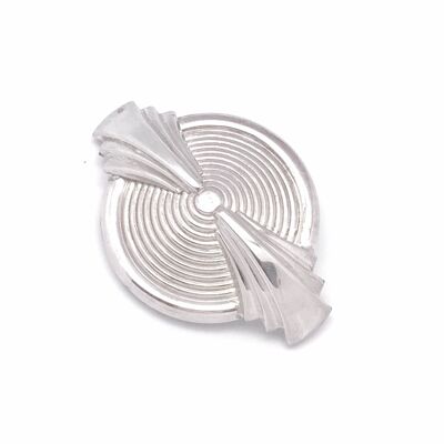 Glory Mago brooch silver round design plated brass 7x5