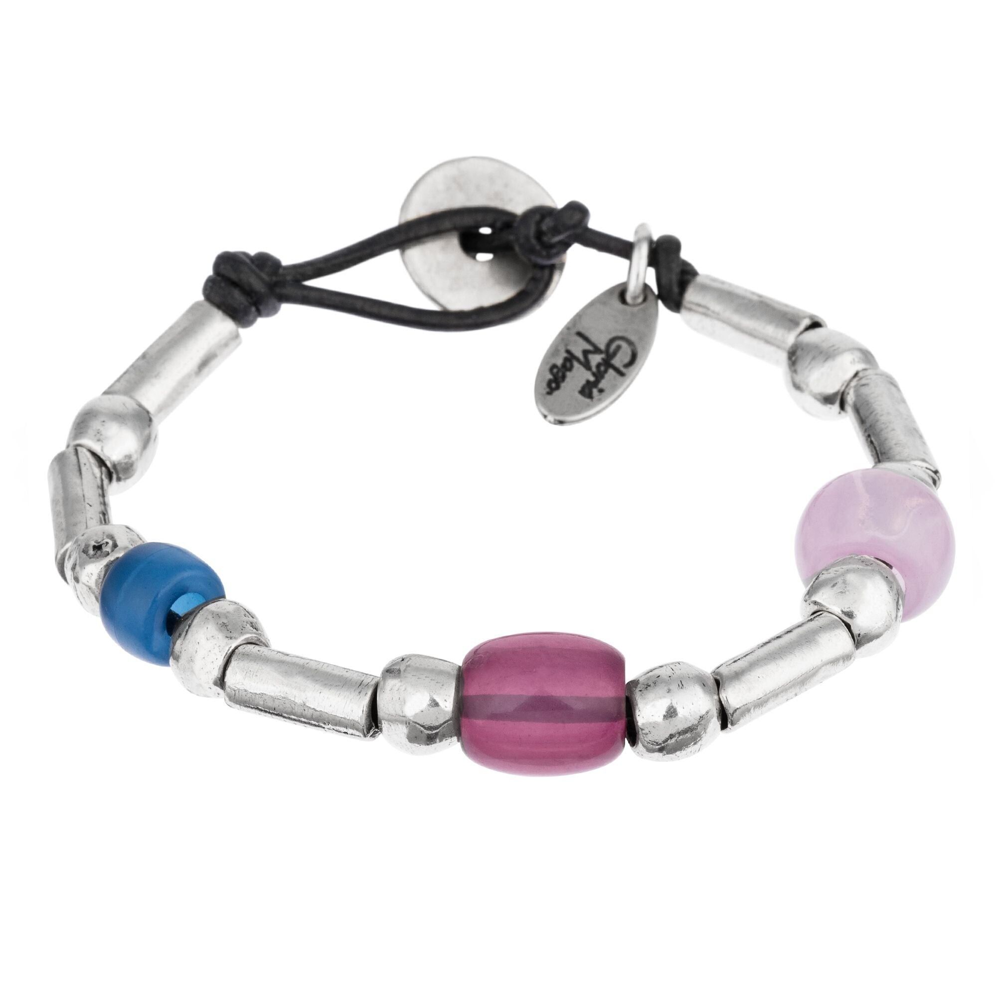 Silber und Farben Lineacolor Silber-Zamak-Armband
