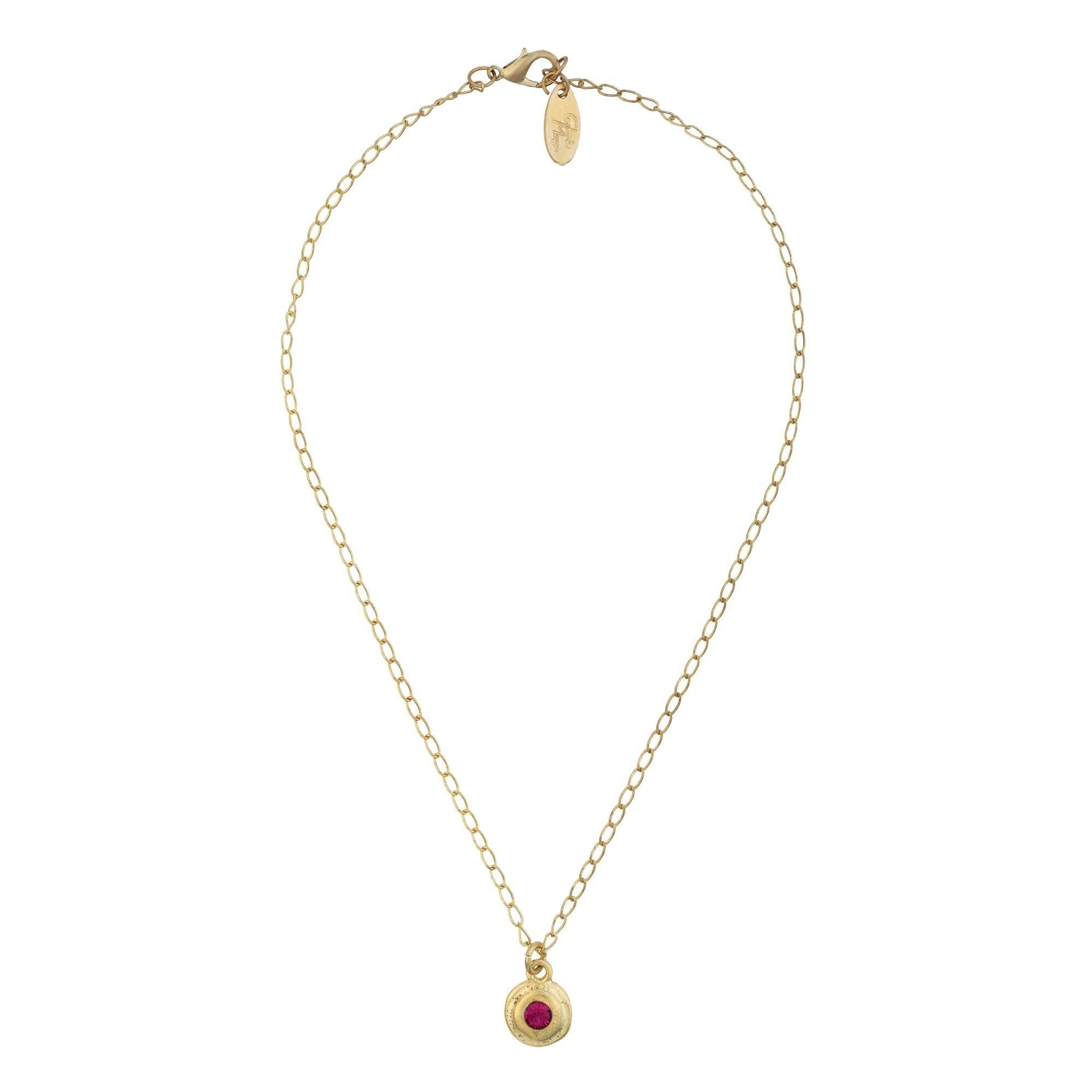 Fuchsiarosa Swarovski-vergoldete Goldkette