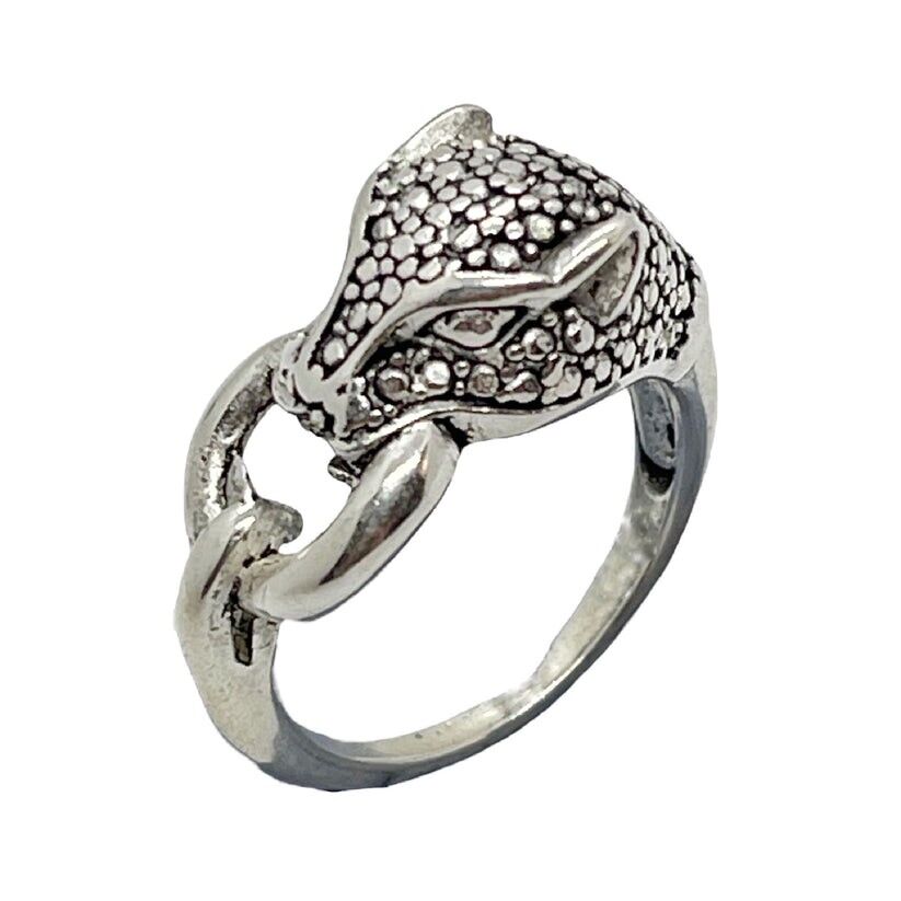Anello leopardo in argento tagliato