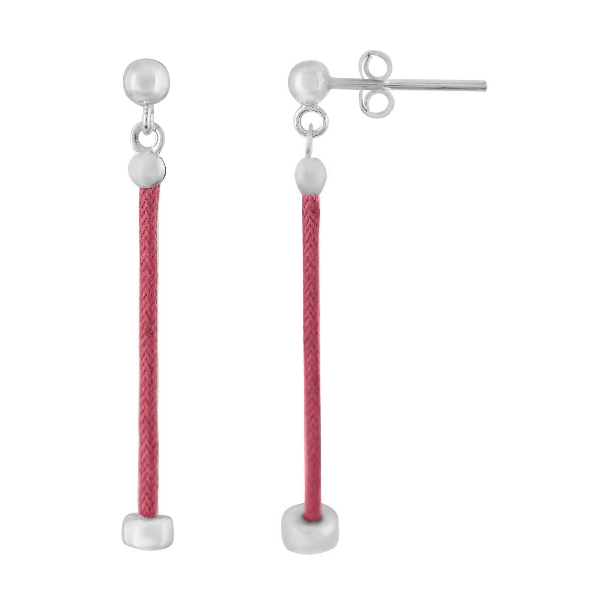 Silberohrring „Plata Única“ Infin fuschia 925er Silberschnur