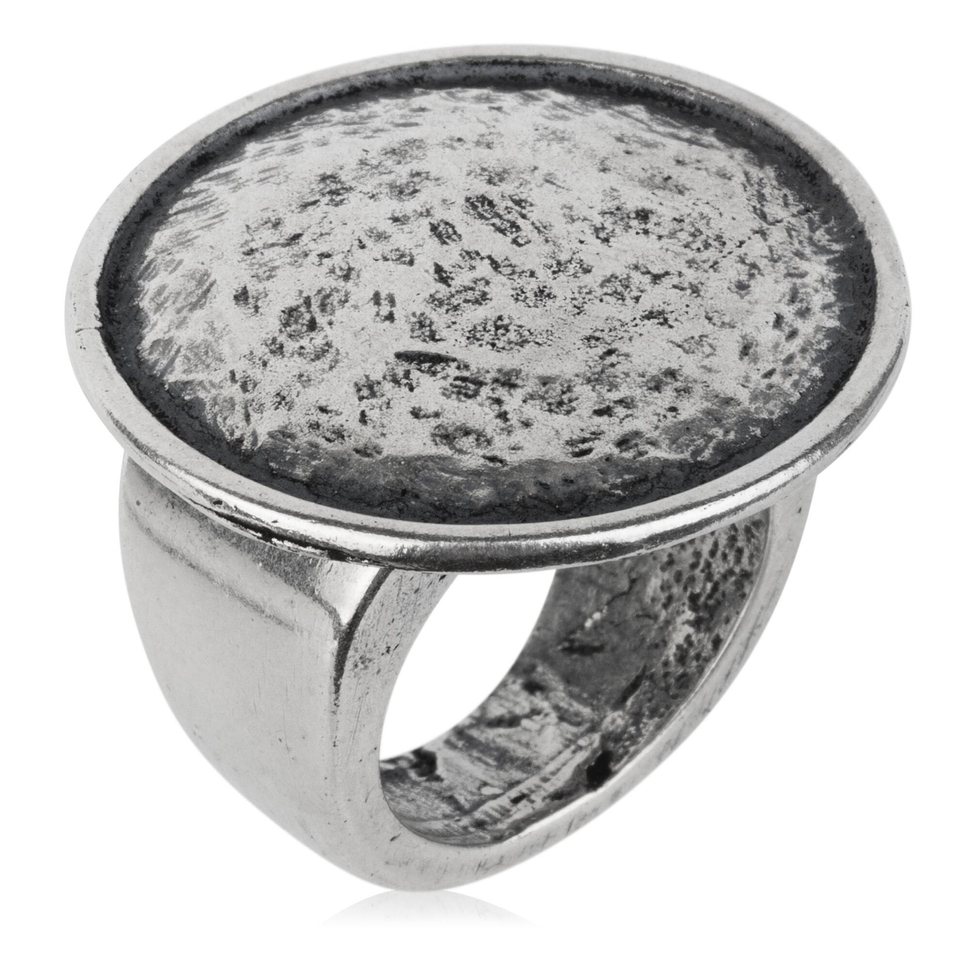 Anello Gloria Mago in argento 925 zamak placcato argento "luna". taglia 16