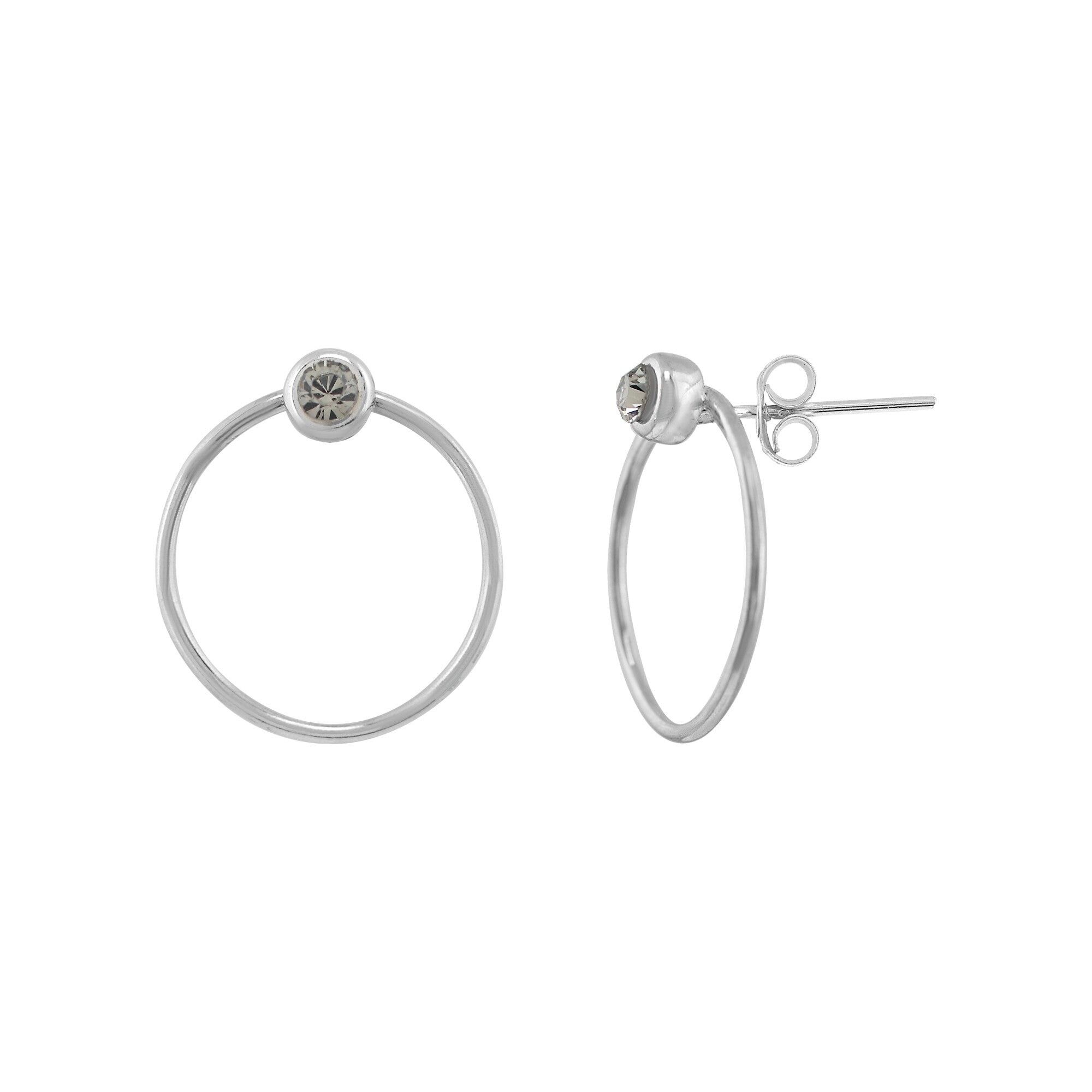 Orecchino in argento sterling Swarovski "Hole Grey".