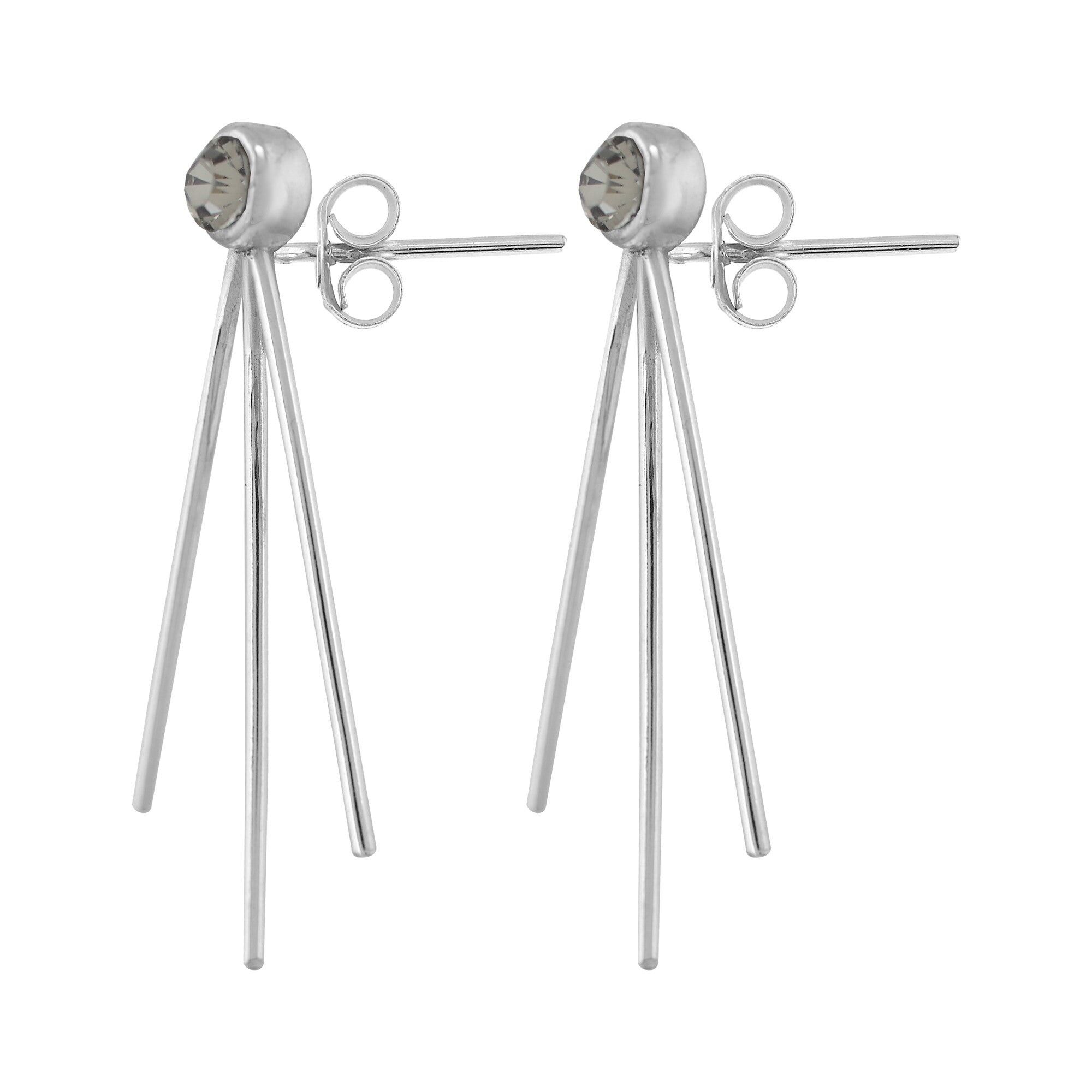 Orecchino in argento con cristalli Swarovski "Plata Única" Abanico3 argento sterling