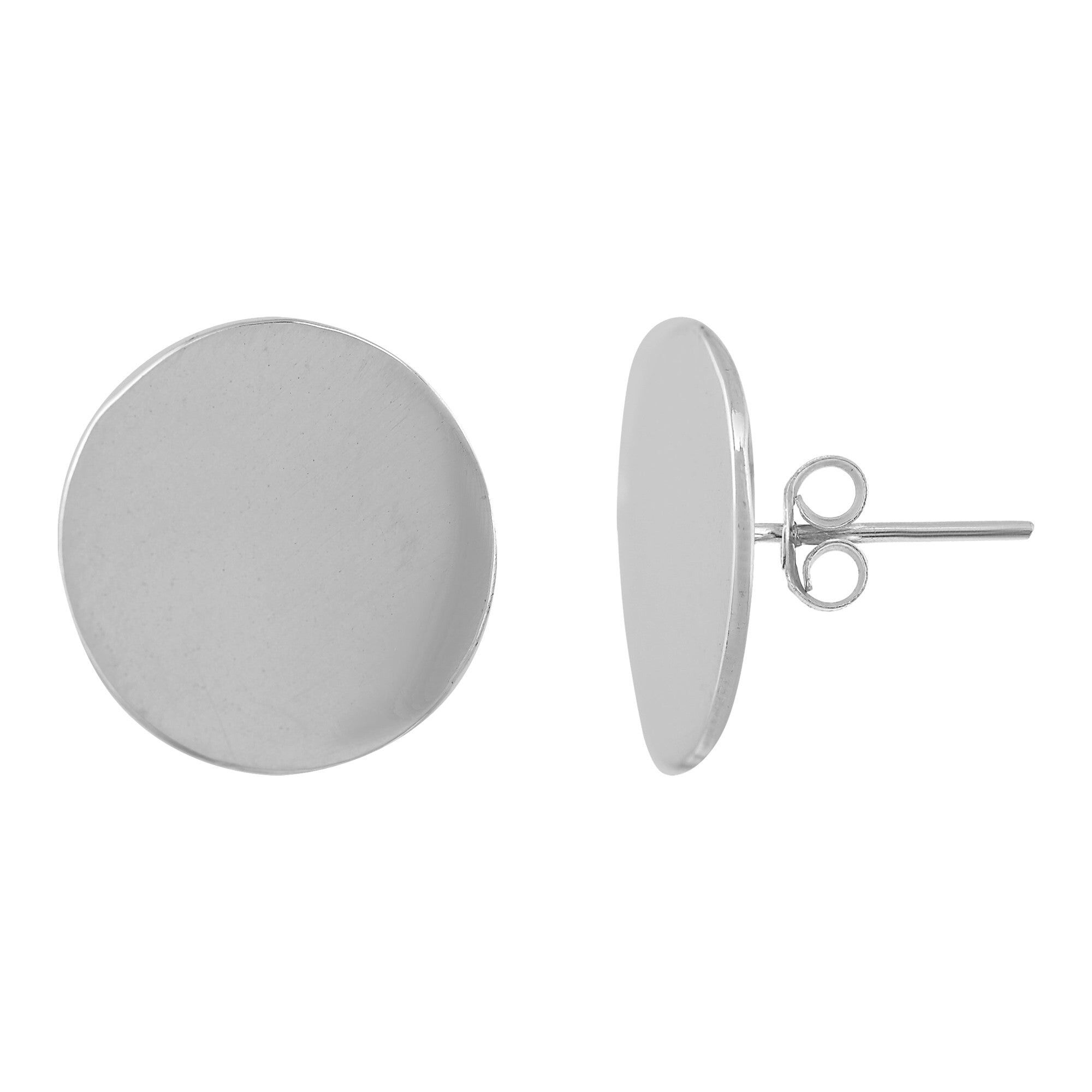 Orecchino in argento "Unique Silver" Bottone tondo argento 925