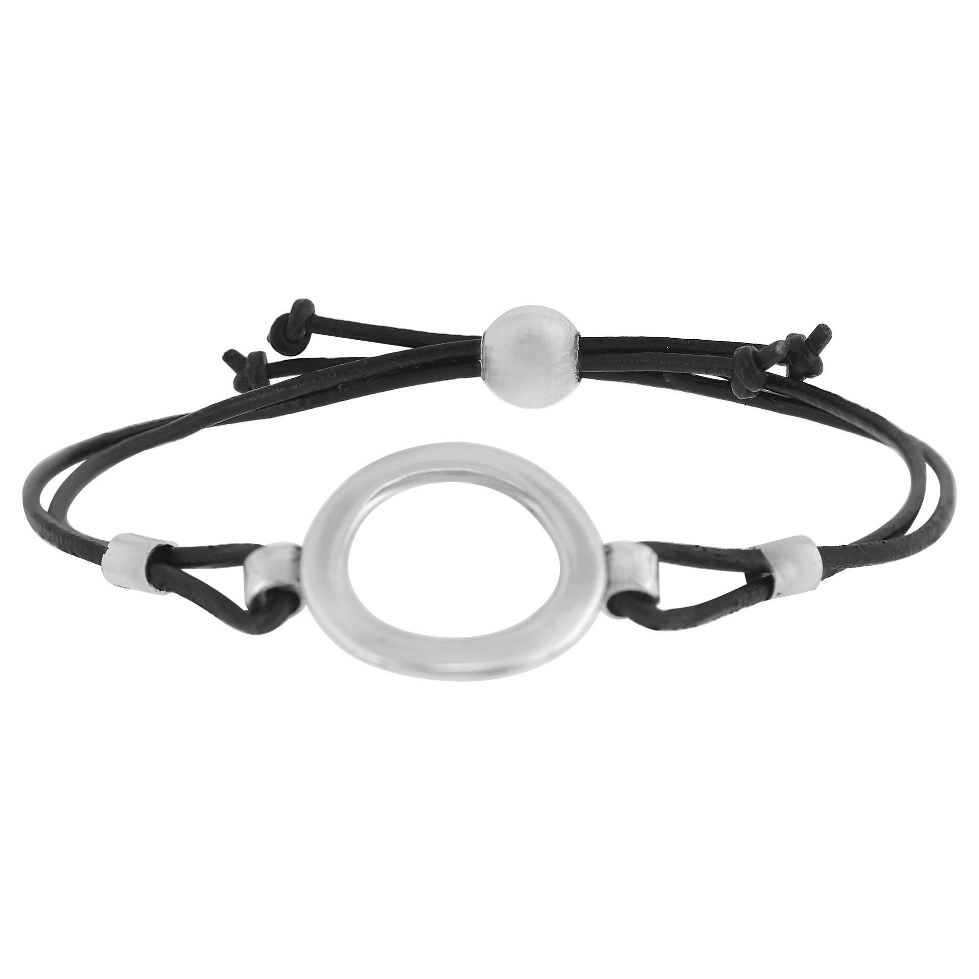 Bracciale in argento "Unique Silver" Foro argento nero925