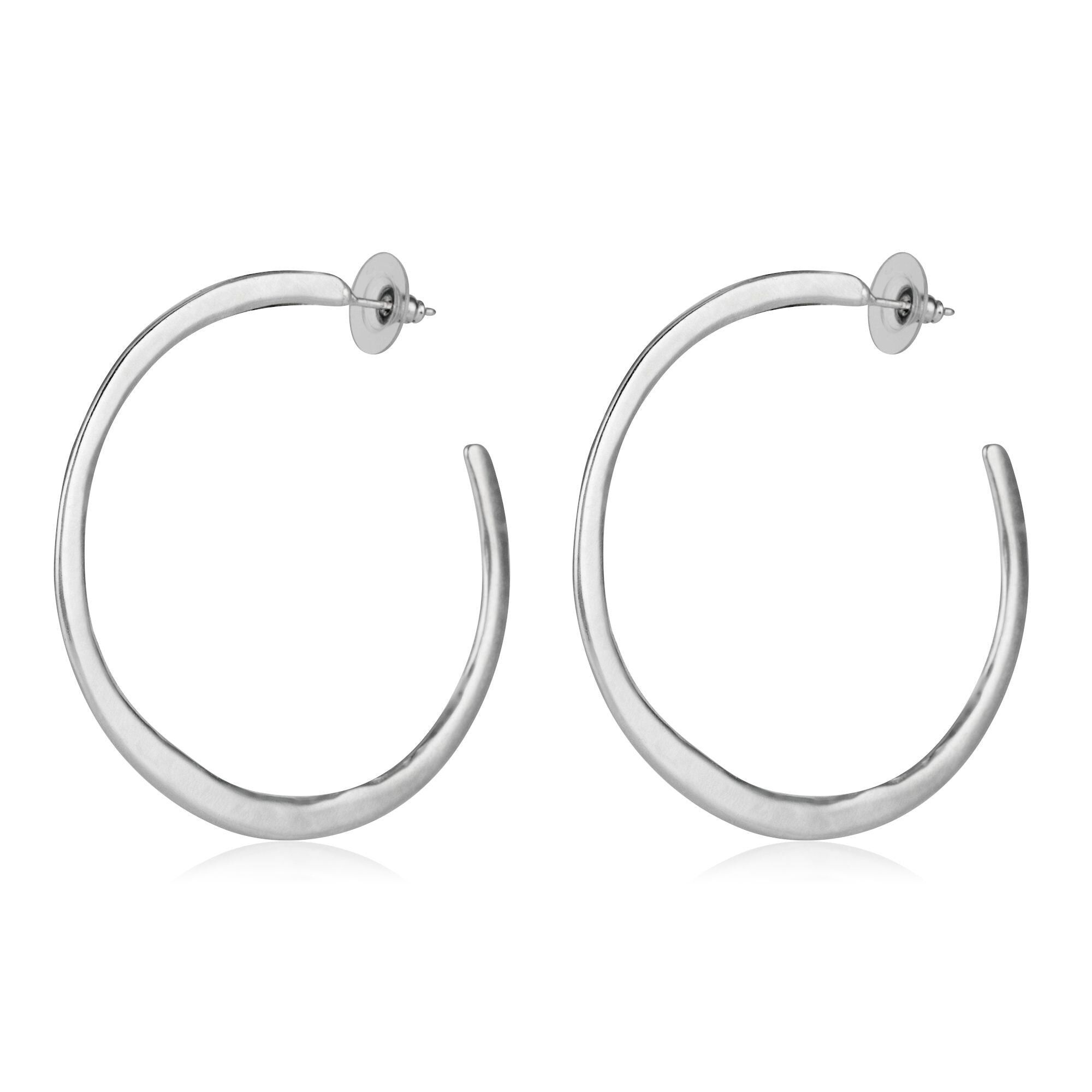 Orecchino creolo cerchio argentato grande cerchio creolo