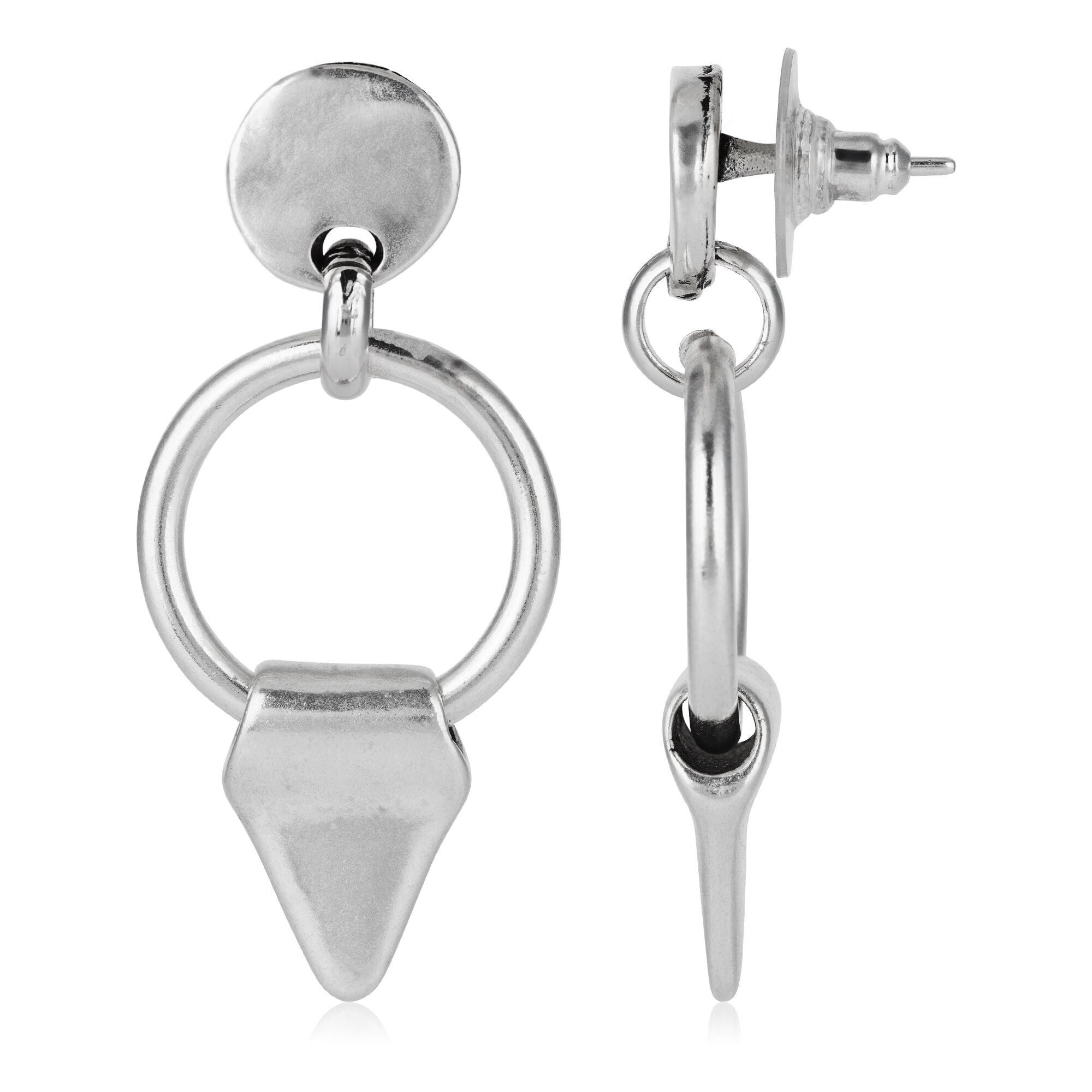 Gloria Mag argento cerchio e orecchino triangolo